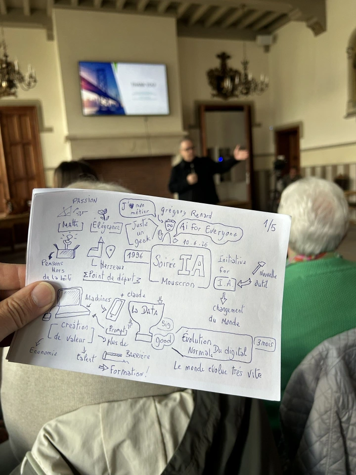 prise de note en sketchnoting pendant une conférence